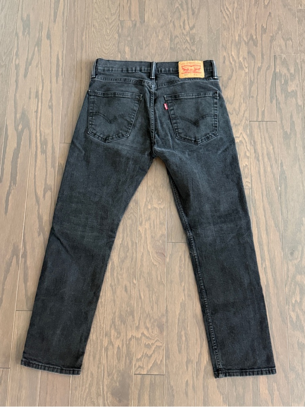 Levi’s 502 Black Jeans Mens 31x30 Tapered Fit Stretch Denim Dark Wash Casual - Picture 3 of 11